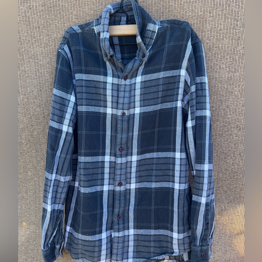 The Hundreds Plaid Flannel Long Sleeve Black Gray shirt Men’s Sz L